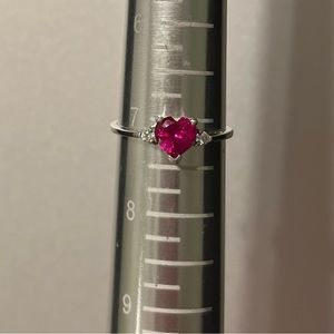 Red Heart-Shaped Gem Ring
